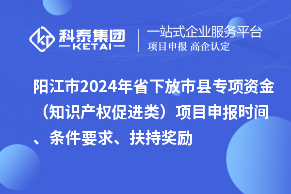 陽江市2024年省下放市縣專項(xiàng)資金（知識產(chǎn)權(quán)促進(jìn)類）項(xiàng)目申報(bào)時(shí)間、條件要求、扶持獎勵