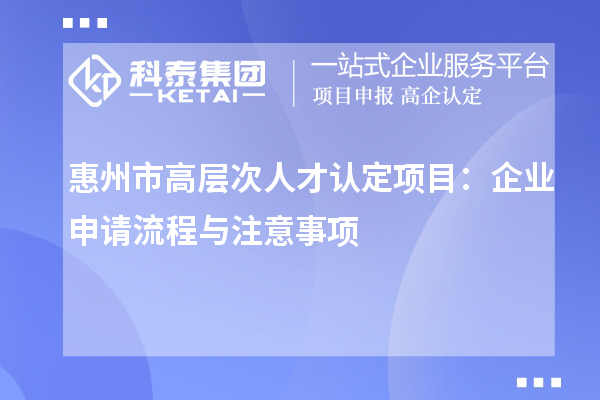 惠州市高層次人才認(rèn)定項(xiàng)目：企業(yè)申請(qǐng)流程與注意事項(xiàng)