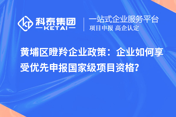 黃埔區(qū)瞪羚企業(yè)政策：企業(yè)如何享受優(yōu)先申報(bào)國家級項(xiàng)目資格？