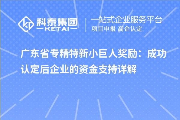 廣東省專精特新小巨人獎(jiǎng)勵(lì)：成功認(rèn)定后企業(yè)的資金支持詳解