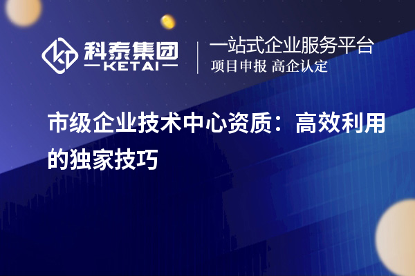 市級企業(yè)技術中心資質：高效利用的獨家技巧