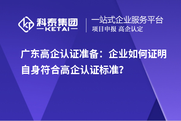 廣東高企認(rèn)證準(zhǔn)備：企業(yè)如何證明自身符合高企認(rèn)證標(biāo)準(zhǔn)？
