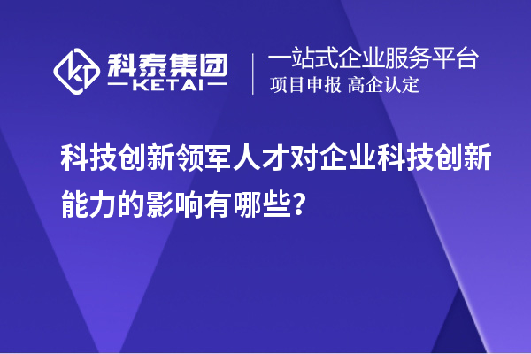 科技創(chuàng)新領(lǐng)軍人才對(duì)企業(yè)科技創(chuàng)新能力的影響有哪些？