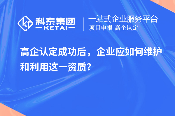 高企認(rèn)定成功后，企業(yè)應(yīng)如何維護(hù)和利用這一資質(zhì)？
