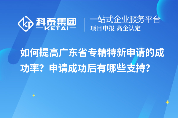 如何提高廣東省專精特新申請的成功率？申請成功后有哪些支持？