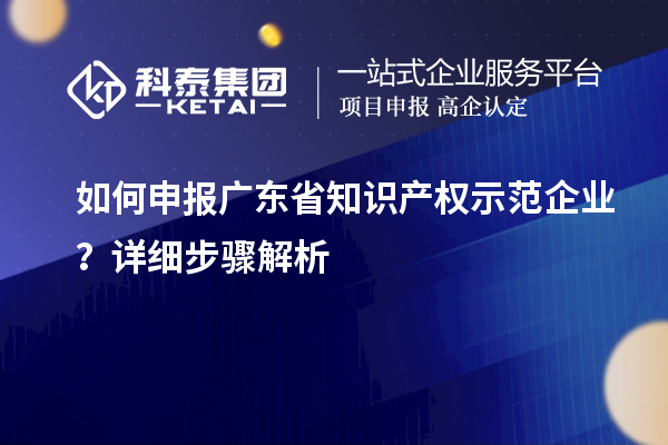 如何申報廣東省知識產(chǎn)權示范企業(yè)？詳細步驟解析