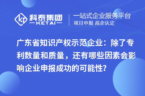 廣東省知識(shí)產(chǎn)權(quán)示范企業(yè)：除了專利數(shù)量和質(zhì)量，還有哪些因素會(huì)影響企業(yè)申報(bào)成功的可能性？