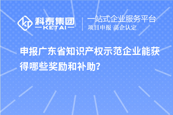 申報廣東省知識產(chǎn)權示范企業(yè)能獲得哪些獎勵和補助？