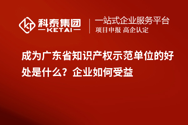成為廣東省知識(shí)產(chǎn)權(quán)示范單位的好處是什么？企業(yè)如何受益