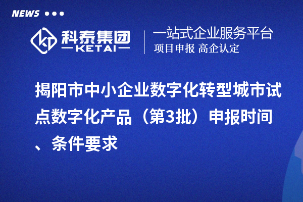 揭陽(yáng)市中小企業(yè)數(shù)字化轉(zhuǎn)型城市試點(diǎn)數(shù)字化產(chǎn)品（第3批）申報(bào)時(shí)間、條件要求