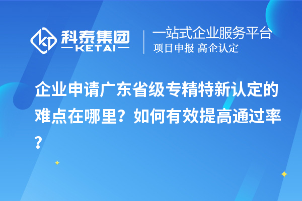 企業(yè)申請(qǐng)廣東省級(jí)專精特新認(rèn)定的難點(diǎn)在哪里？如何有效提高通過(guò)率？
