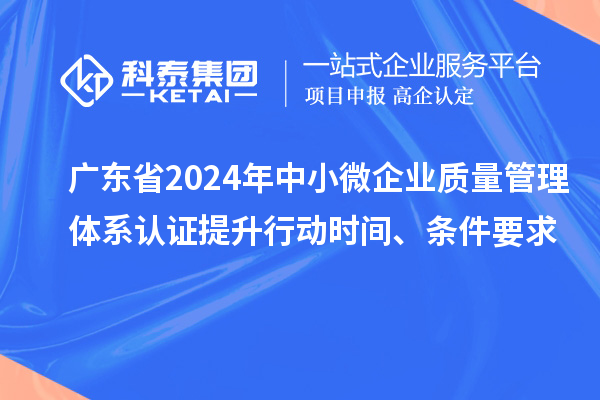 廣東省2024年中小微企業(yè)質量管理體系認證提升行動時間、條件要求