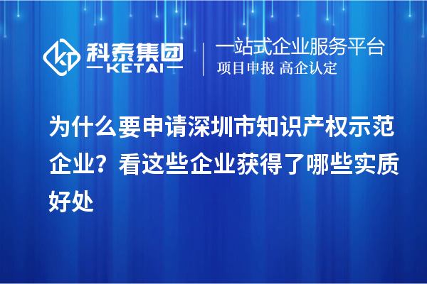 為什么要申請深圳市知識產(chǎn)權(quán)示范企業(yè)？看這些企業(yè)獲得了哪些實(shí)質(zhì)好處