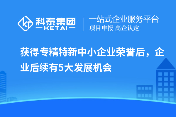 獲得專精特新中小企業(yè)榮譽后，企業(yè)后續(xù)有5大發(fā)展機會