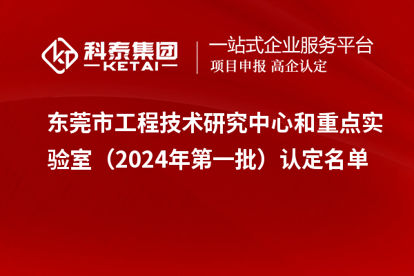 東莞市工程技術(shù)研究中心和重點實驗室（2024年第一批）認定名單