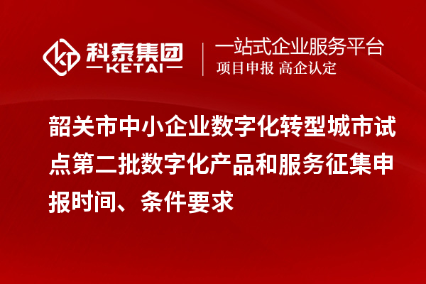 韶關(guān)市中小企業(yè)數(shù)字化轉(zhuǎn)型城市試點(diǎn)第二批數(shù)字化產(chǎn)品和服務(wù)征集申報(bào)時(shí)間、條件要求