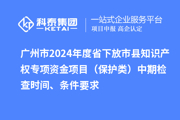 廣州市2024年度省下放市縣知識產權專項資金項目（保護類）中期檢查時間、條件要求