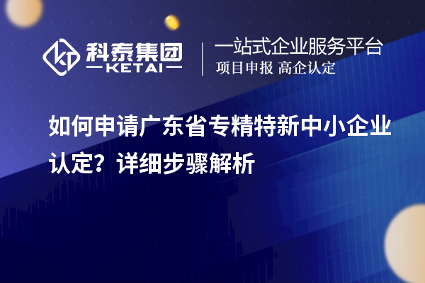 如何申請廣東省專精特新中小企業(yè)認定？詳細步驟解析