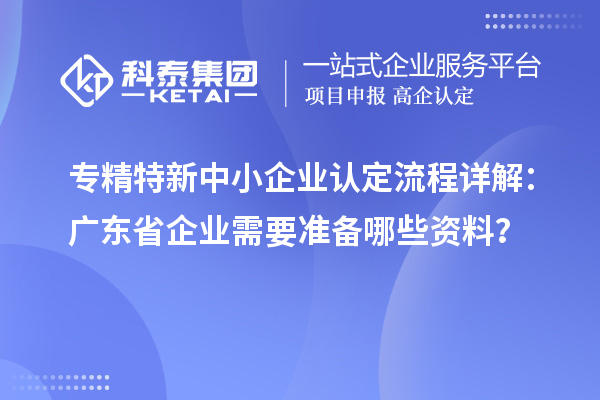 專精特新中小企業(yè)認(rèn)定流程詳解：廣東省企業(yè)需要準(zhǔn)備哪些資料？