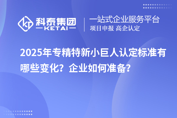 2025年專精特新小巨人認定標準有哪些變化？企業(yè)如何準備？