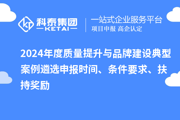 2024年度質(zhì)量提升與品牌建設(shè)典型案例遴選申報(bào)時(shí)間、條件要求、扶持獎(jiǎng)勵(lì)