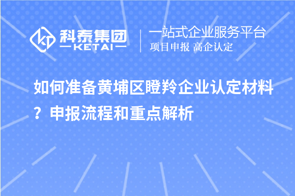 如何準(zhǔn)備黃埔區(qū)瞪羚企業(yè)認(rèn)定材料？申報(bào)流程和重點(diǎn)解析