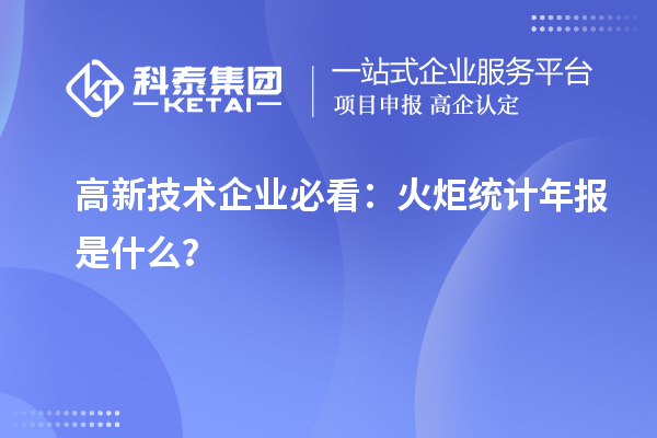 高新技術(shù)企業(yè)必看：火炬統(tǒng)計年報是什么？
