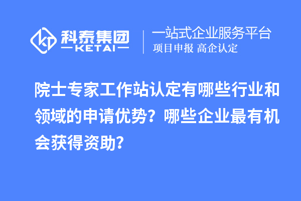 院士專家工作站認(rèn)定有哪些行業(yè)和領(lǐng)域的申請優(yōu)勢？哪些企業(yè)最有機(jī)會獲得資助？