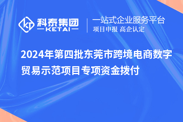 2024年第四批東莞市跨境電商數(shù)字貿(mào)易示范項目專項資金撥付