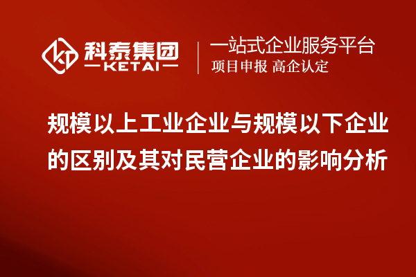 規(guī)模以上工業(yè)企業(yè)與規(guī)模以下企業(yè)的區(qū)別及其對(duì)民營企業(yè)的影響分析