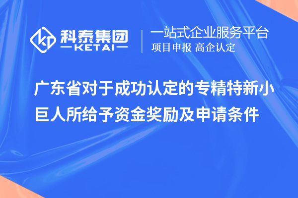 廣東省對于成功認(rèn)定的專精特新小巨人所給予資金獎(jiǎng)勵(lì)及申請條件