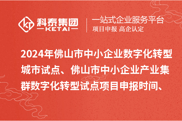 2024年佛山市中小企業(yè)數(shù)字化轉(zhuǎn)型城市試點(diǎn)、佛山市中小企業(yè)產(chǎn)業(yè)集群數(shù)字化轉(zhuǎn)型試點(diǎn)<a href=http:///shenbao.html target=_blank class=infotextkey>項(xiàng)目申報(bào)</a>時(shí)間、條件要求