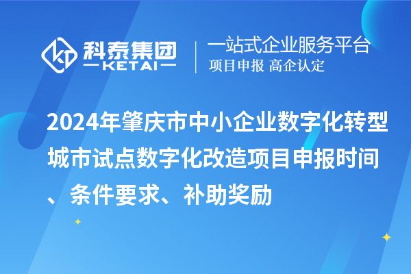 2024年肇慶市中小企業(yè)數(shù)字化轉(zhuǎn)型城市試點(diǎn)數(shù)字化改造項(xiàng)目申報(bào)時(shí)間、條件要求、補(bǔ)助獎(jiǎng)勵(lì)