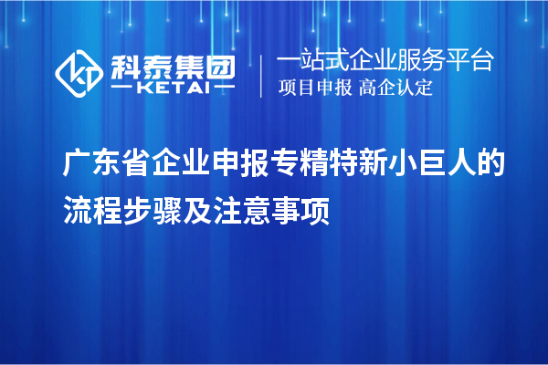 廣東省企業(yè)申報(bào)專(zhuān)精特新小巨人的流程步驟及注意事項(xiàng)