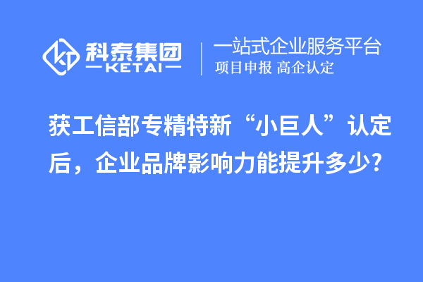 獲工信部專(zhuān)精特新 “小巨人” 認(rèn)定后，企業(yè)品牌影響力能提升多少?