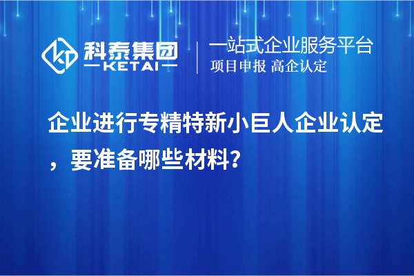 企業(yè)進(jìn)行專精特新小巨人企業(yè)認(rèn)定，要準(zhǔn)備哪些材料？