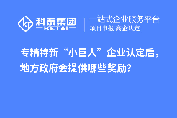 專精特新“小巨人”企業(yè)認(rèn)定后，地方政府會提供哪些獎勵？