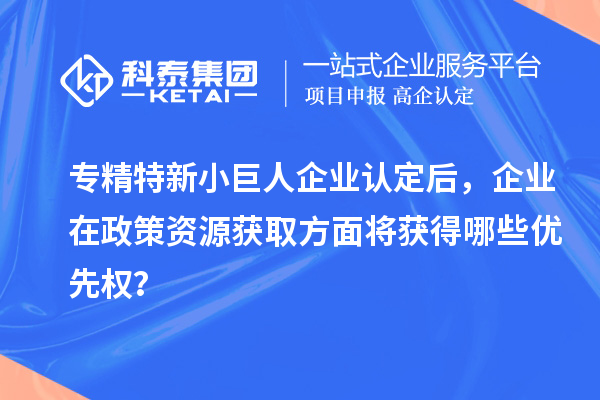 專精特新小巨人企業(yè)認定后，企業(yè)在政策資源獲取方面將獲得哪些優(yōu)先權(quán)？