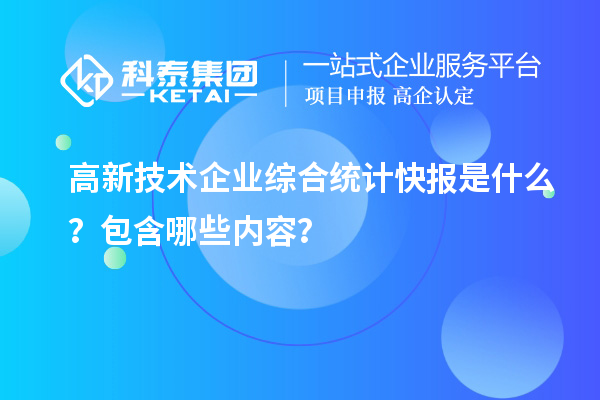 高新技術(shù)企業(yè)綜合統(tǒng)計(jì)快報(bào)是什么？包含哪些內(nèi)容？