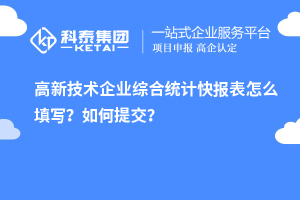 高新技術(shù)企業(yè)綜合統(tǒng)計(jì)快報(bào)表怎么填寫？如何提交？