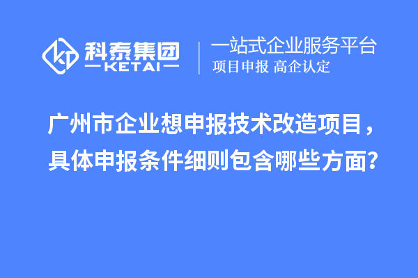 廣州市企業(yè)想申報(bào)技術(shù)改造項(xiàng)目，具體申報(bào)條件細(xì)則包含哪些方面？