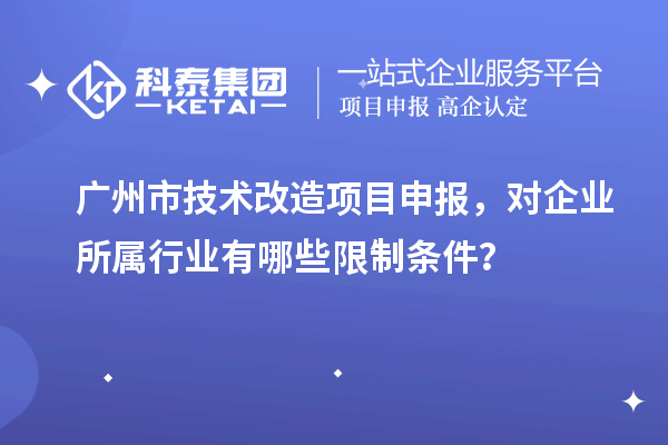 廣州市技術(shù)改造項(xiàng)目申報(bào)，對(duì)企業(yè)所屬行業(yè)有哪些限制條件？