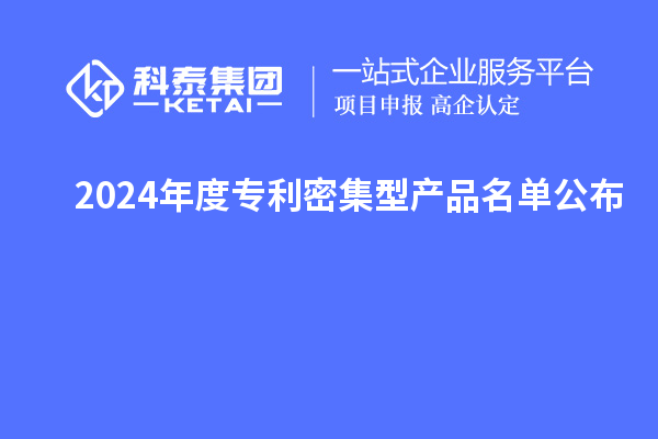 2024年度專利密集型產品名單公布