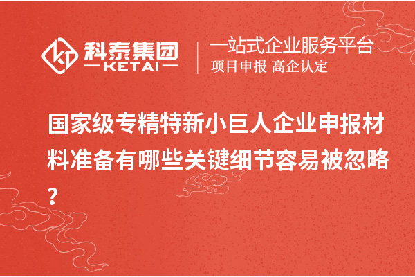 國家級專精特新小巨人企業(yè)申報材料準(zhǔn)備有哪些關(guān)鍵細(xì)節(jié)容易被忽略？