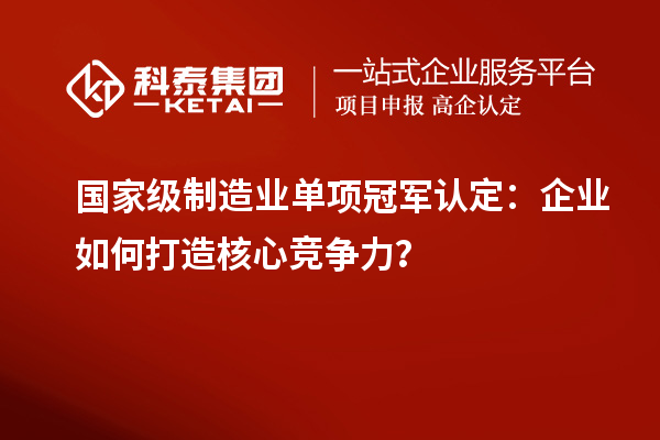 國家級制造業(yè)單項冠軍認(rèn)定：企業(yè)如何打造核心競爭力？