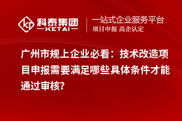 廣州市規(guī)上企業(yè)必看：技術(shù)改造項(xiàng)目申報(bào)需要滿足哪些具體條件才能通過審核？