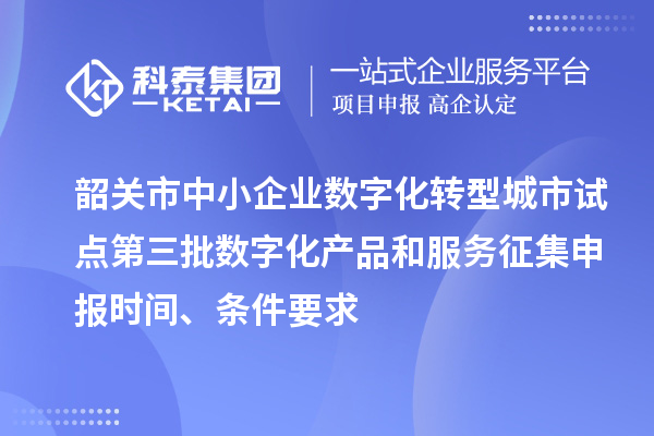 韶關(guān)市中小企業(yè)數(shù)字化轉(zhuǎn)型城市試點(diǎn)第三批數(shù)字化產(chǎn)品和服務(wù)征集申報(bào)時(shí)間、條件要求