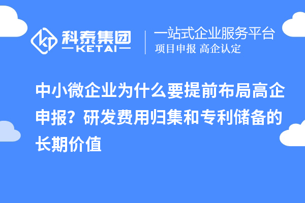 中小微企業(yè)為什么要提前布局高企申報(bào)？研發(fā)費(fèi)用歸集和專利儲備的長期價值