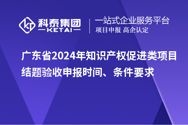 廣東省2024年知識(shí)產(chǎn)權(quán)促進(jìn)類項(xiàng)目結(jié)題驗(yàn)收申報(bào)時(shí)間、條件要求
