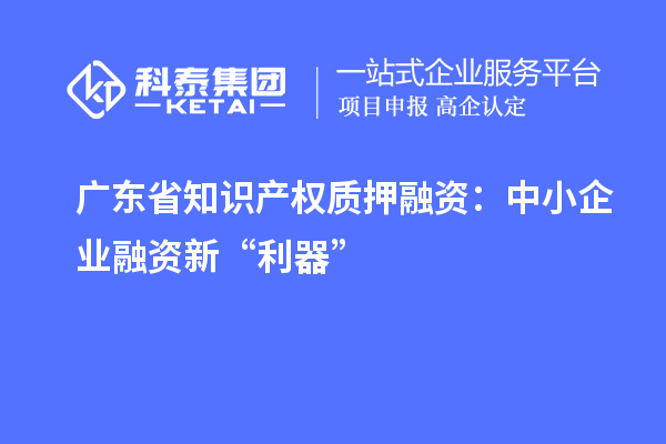廣東省知識產(chǎn)權質(zhì)押融資：中小企業(yè)融資新“利器”